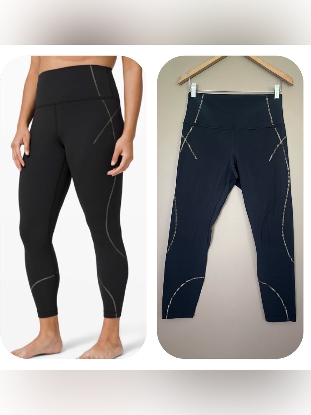{Lululemon} Align High-Rise Pant 25" Gold Special Edition Leggings in Black - 10